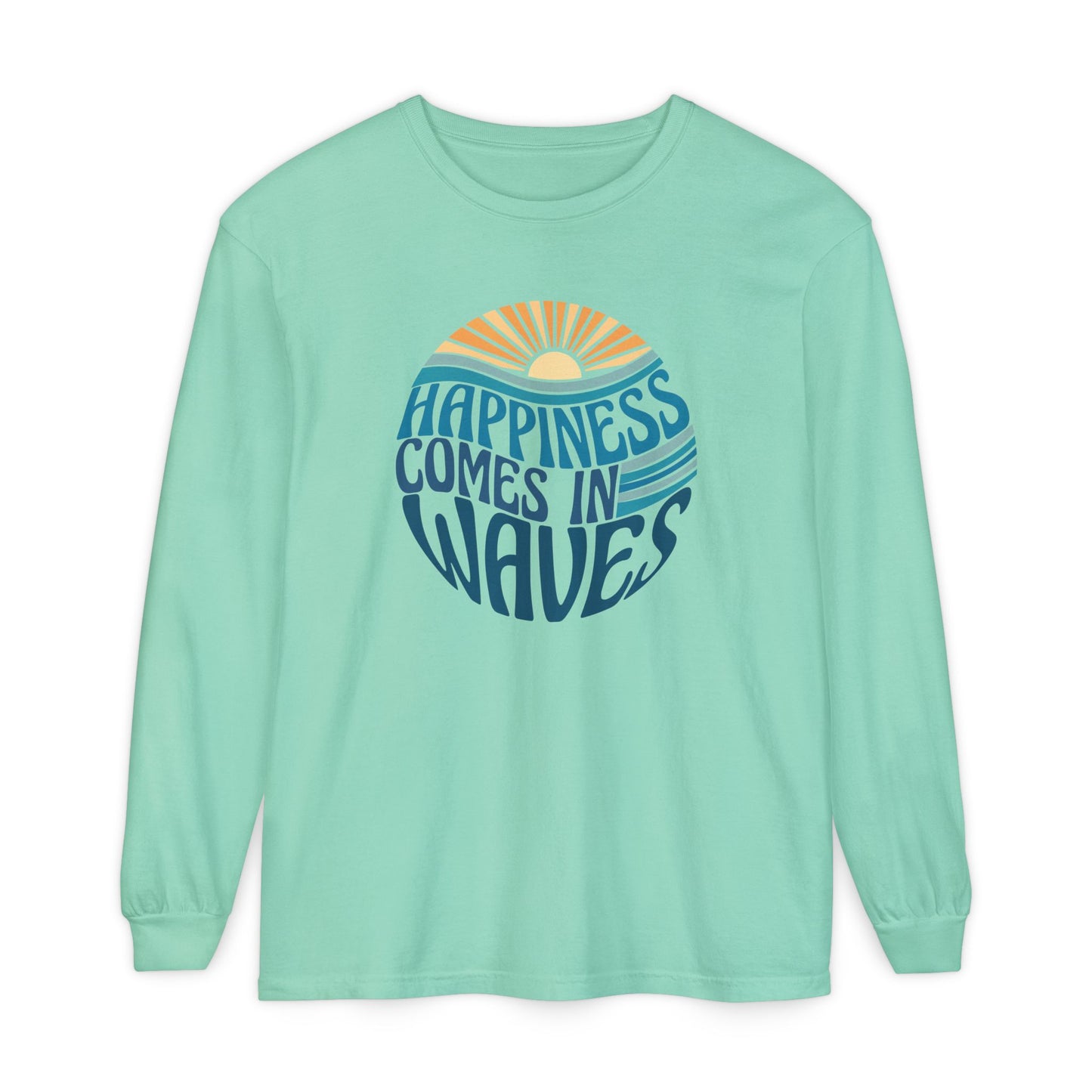 Happiness Comes in Waves Tee, Beachwear, Casual Outfit, Gift for Ocean Lovers, Summer Apparel