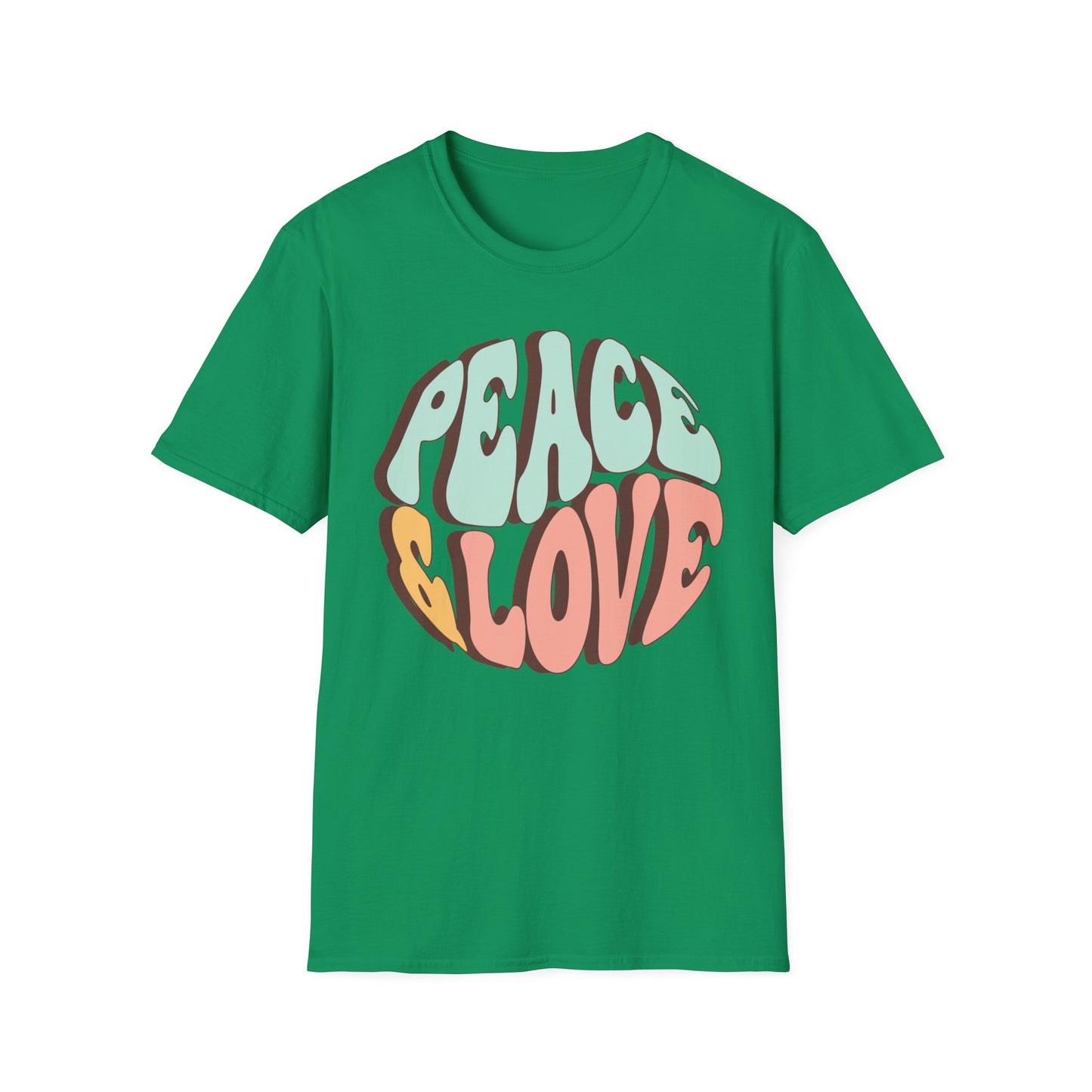 Peace & Love Unisex Softstyle T-Shirt - Retro Vibe for Casual Outings