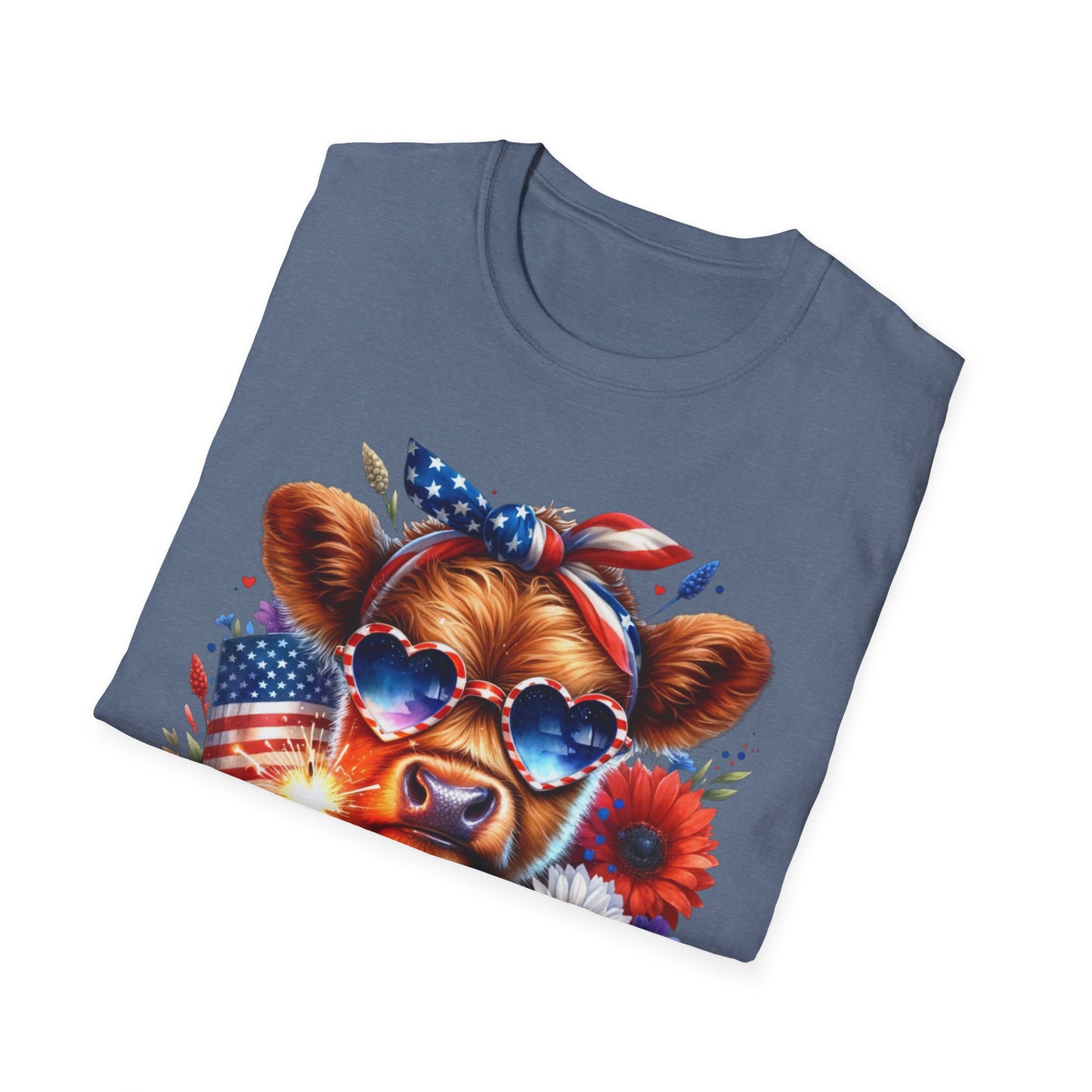 Patriotic Cow T-Shirt - Tee for Summer Celebrations