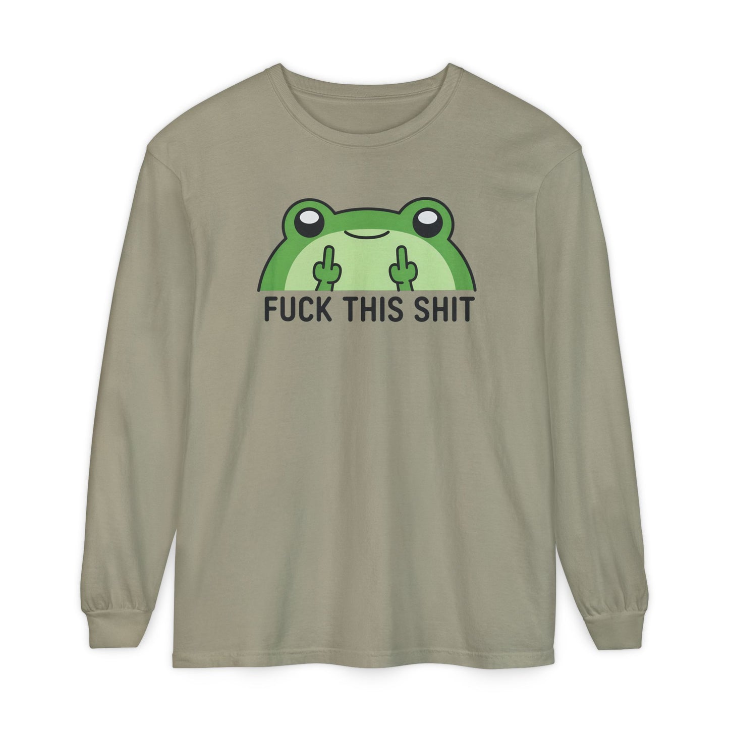 Funny Frog Graphic Long Sleeve T-Shirt, Humor Gift Shirt, Casual Everyday Wear, Unisex Tee, Birthday Gift, Sarcastic Apparel