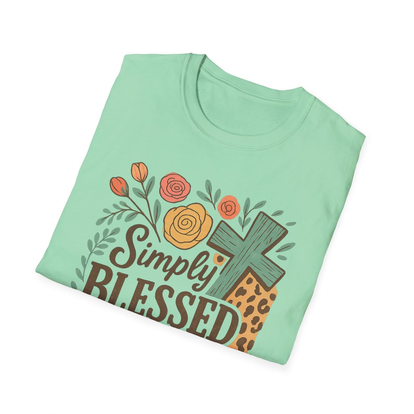 Simply Blessed Unisex Softstyle T-Shirt, Faith Shirt, Casual Gift, Christian Apparel, Spring Fashion, Inspirational Tee