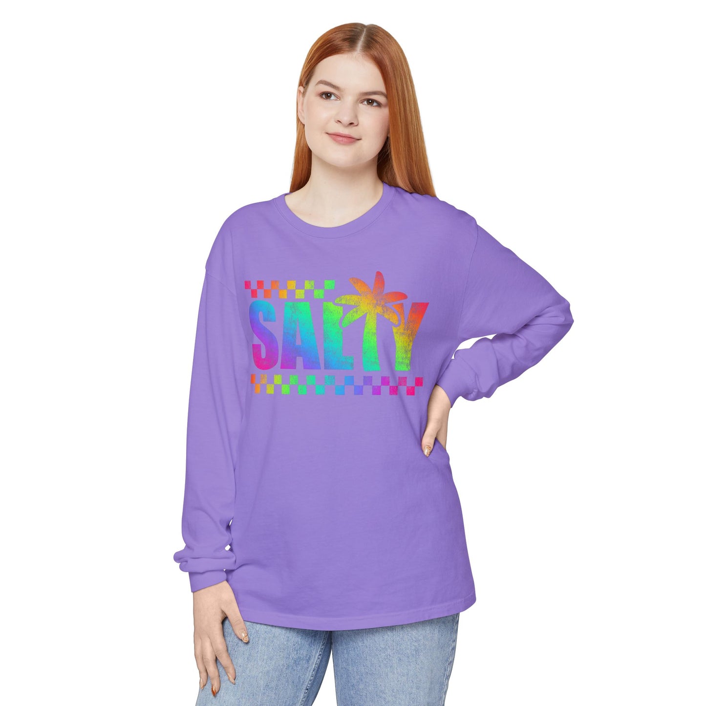 Colorful Long Sleeve T-Shirt | Summer Vibes, Beachwear, Unisex Fashion, Gift for Her/Him, Casual Wear