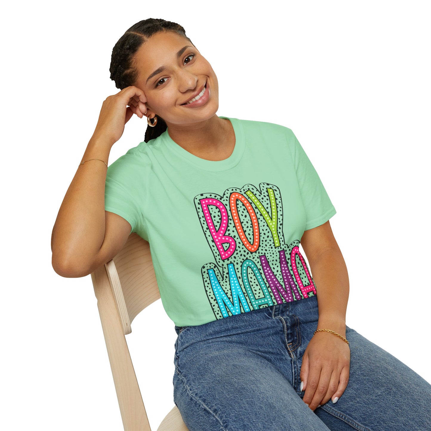 Boy Mama Colorful Graphic Tee for Moms