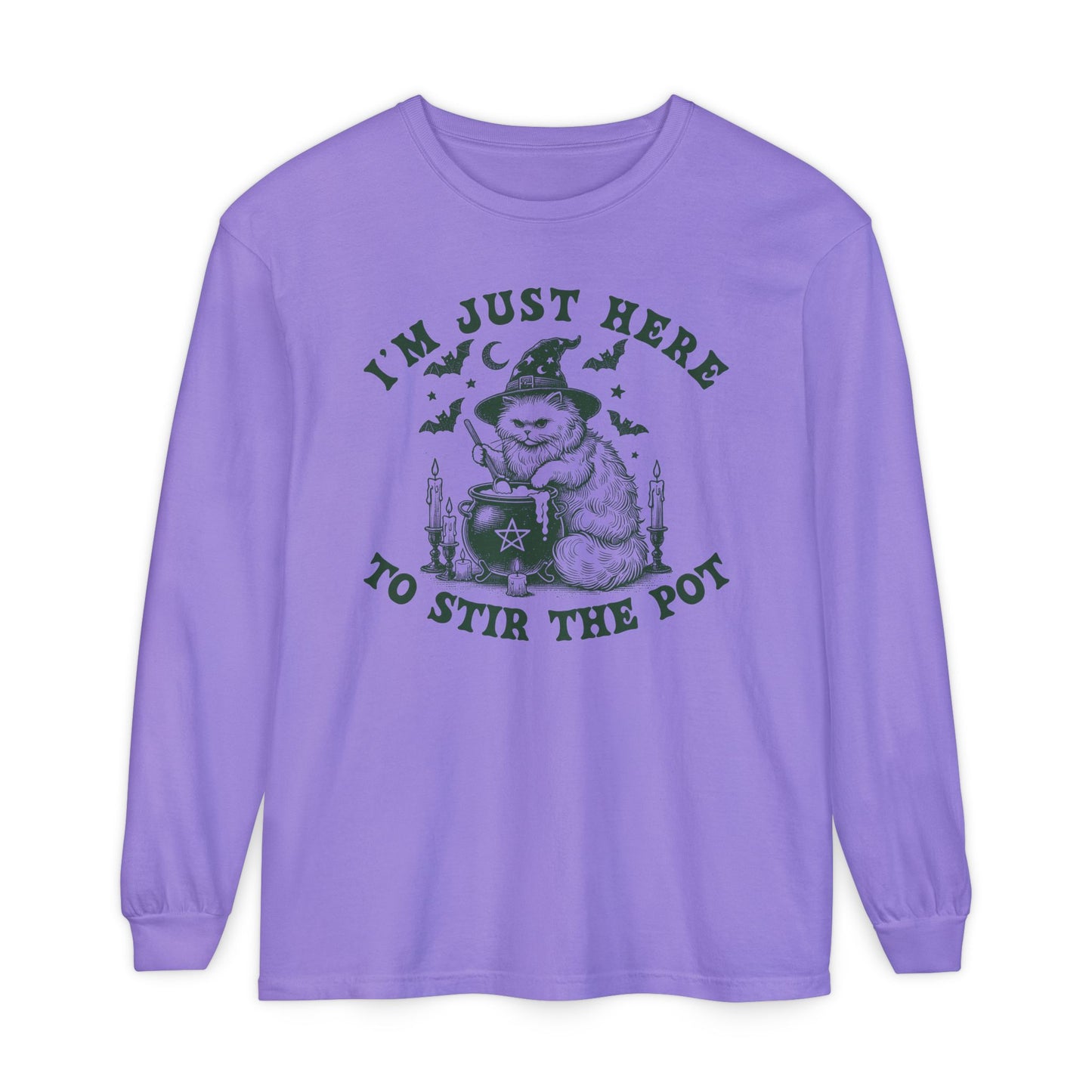 Cozy Witchy Long Sleeve T-Shirt, Halloween Tee, Gift for Friends, Unisex Graphic Shirt, Fun Casual Wear, Magical Humor Apparel