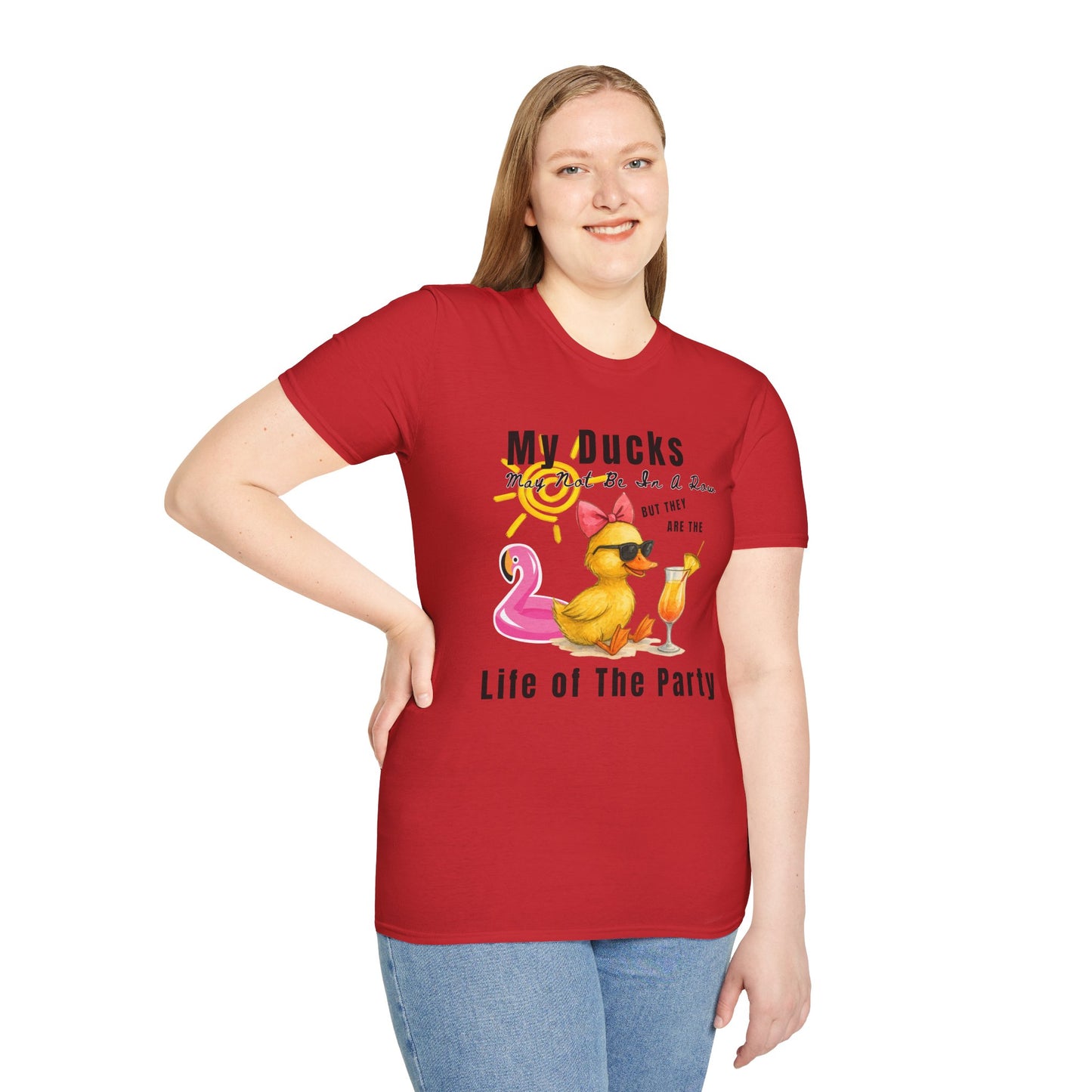 Duck - Life of The Party T-Shirt, Fun Summer Tee, Quirky Gift, Pool Party Shirt, Duck Lover Apparel