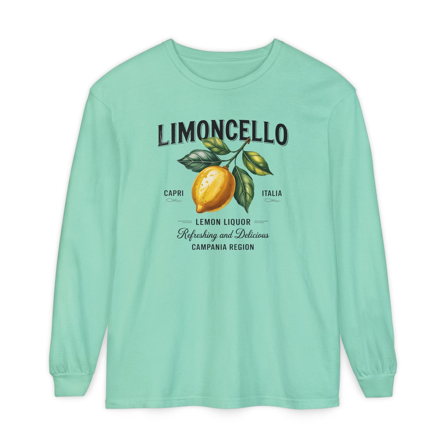 Limoncello Long Sleeve Tee, Easygoing Style, Perfect for Summer Gatherings, Gift for Lemon Lovers, Relaxed Fit T-Shirt