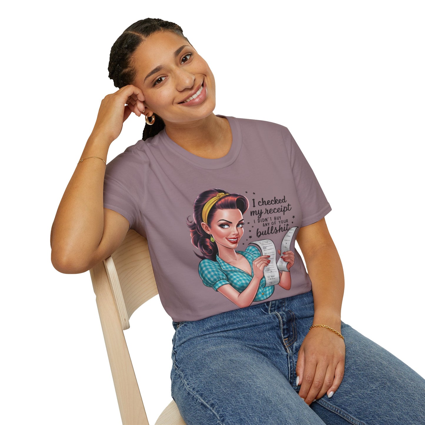 Funny Receipt T-Shirt - 'I Checked My Receipt' Graphic Tee for Casual Wear