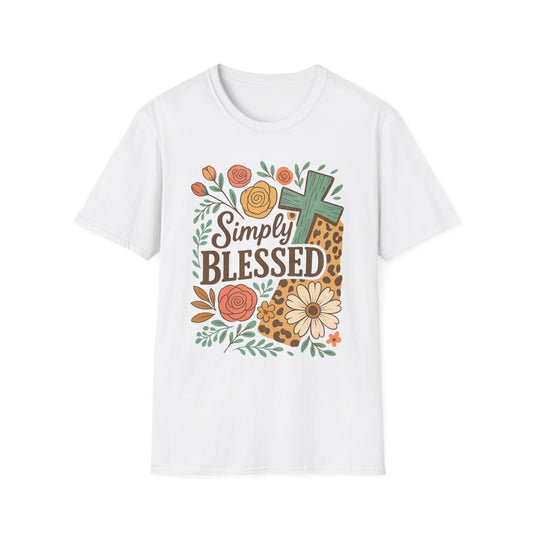 Simply Blessed Unisex Softstyle T-Shirt, Faith Shirt, Casual Gift, Christian Apparel, Spring Fashion, Inspirational Tee