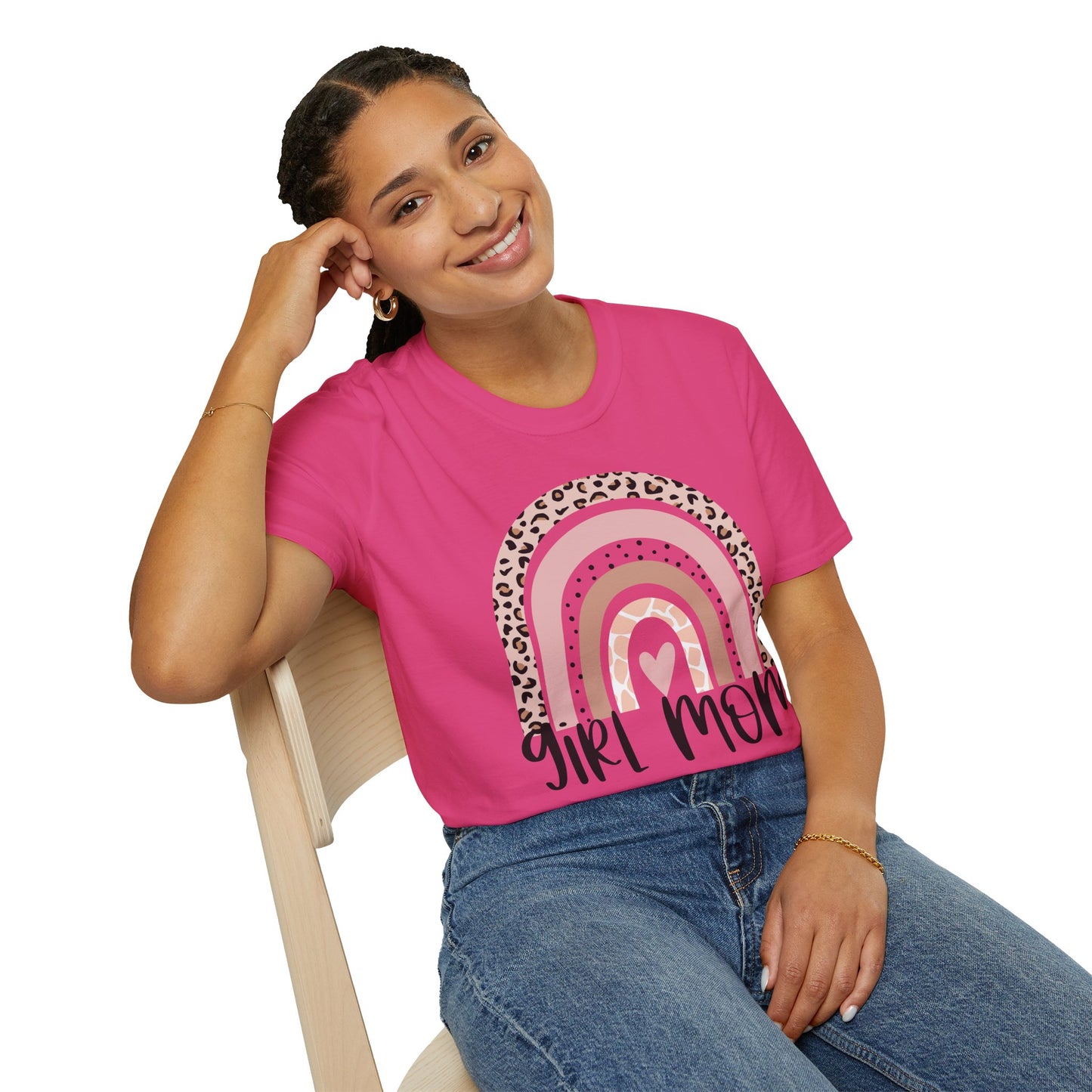 Girl Mom Rainbow T-Shirt Trendy Gift for Mother's Day