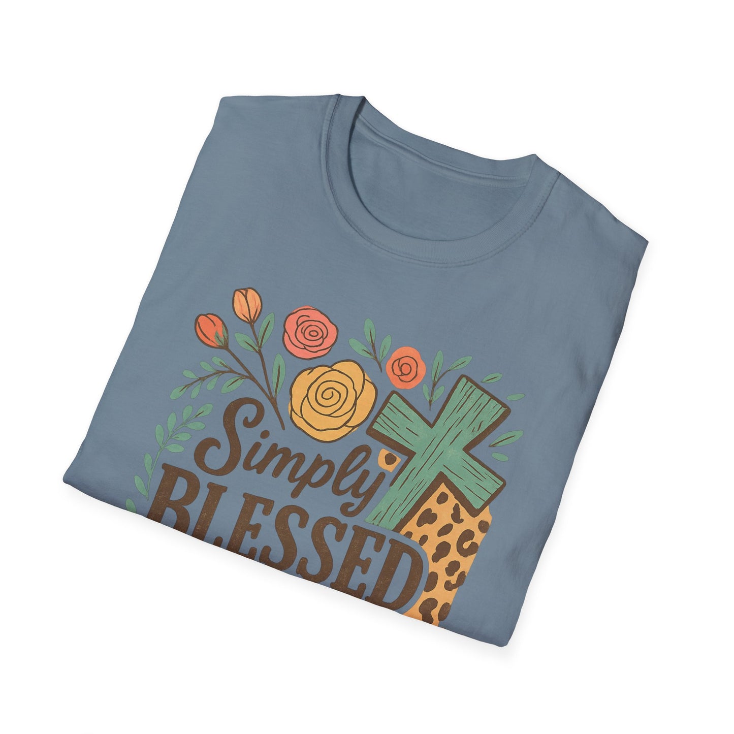 Simply Blessed Unisex Softstyle T-Shirt, Faith Shirt, Casual Gift, Christian Apparel, Spring Fashion, Inspirational Tee