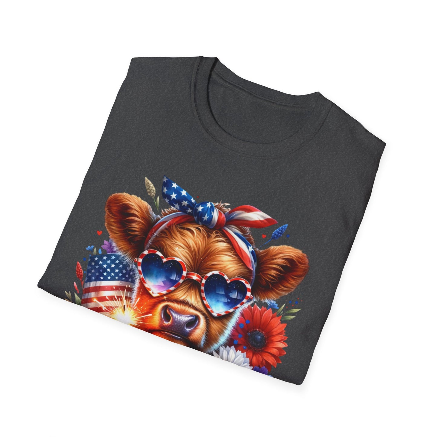 Patriotic Cow T-Shirt - Tee for Summer Celebrations