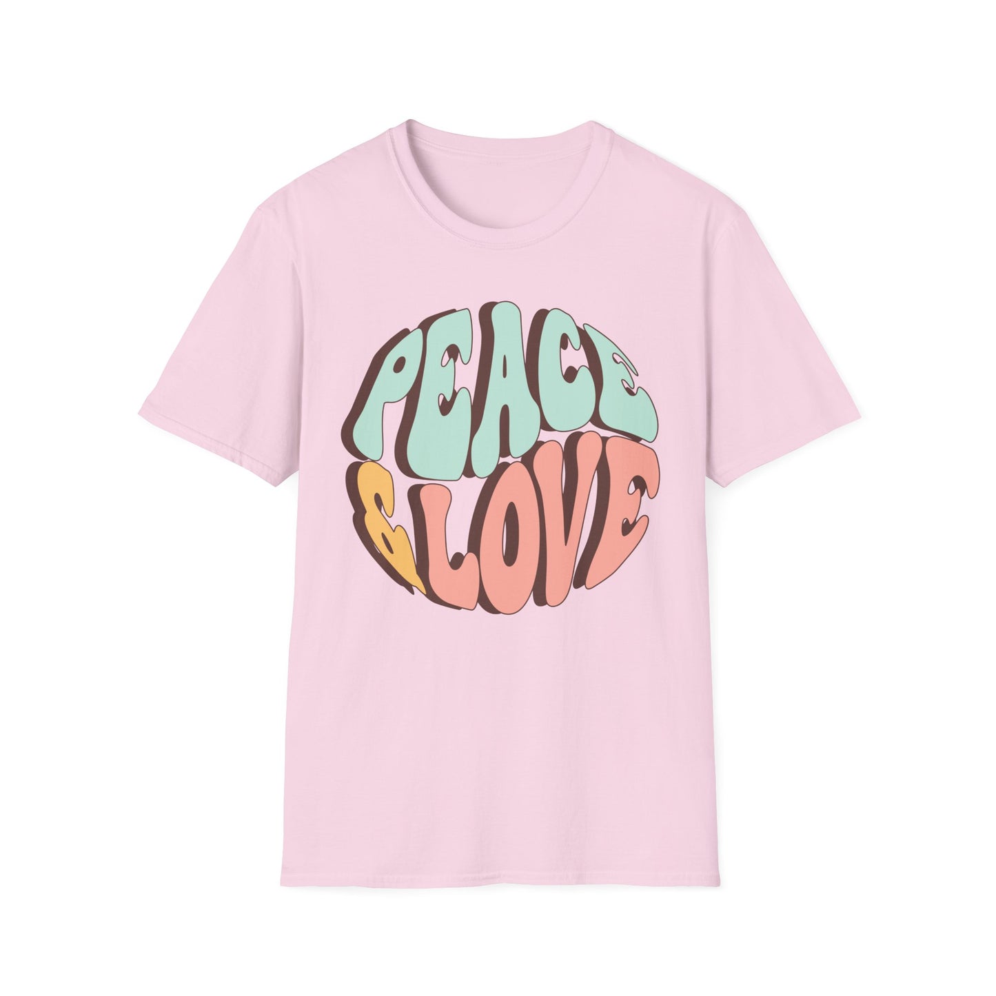 Peace & Love Unisex Softstyle T-Shirt - Retro Vibe for Casual Outings