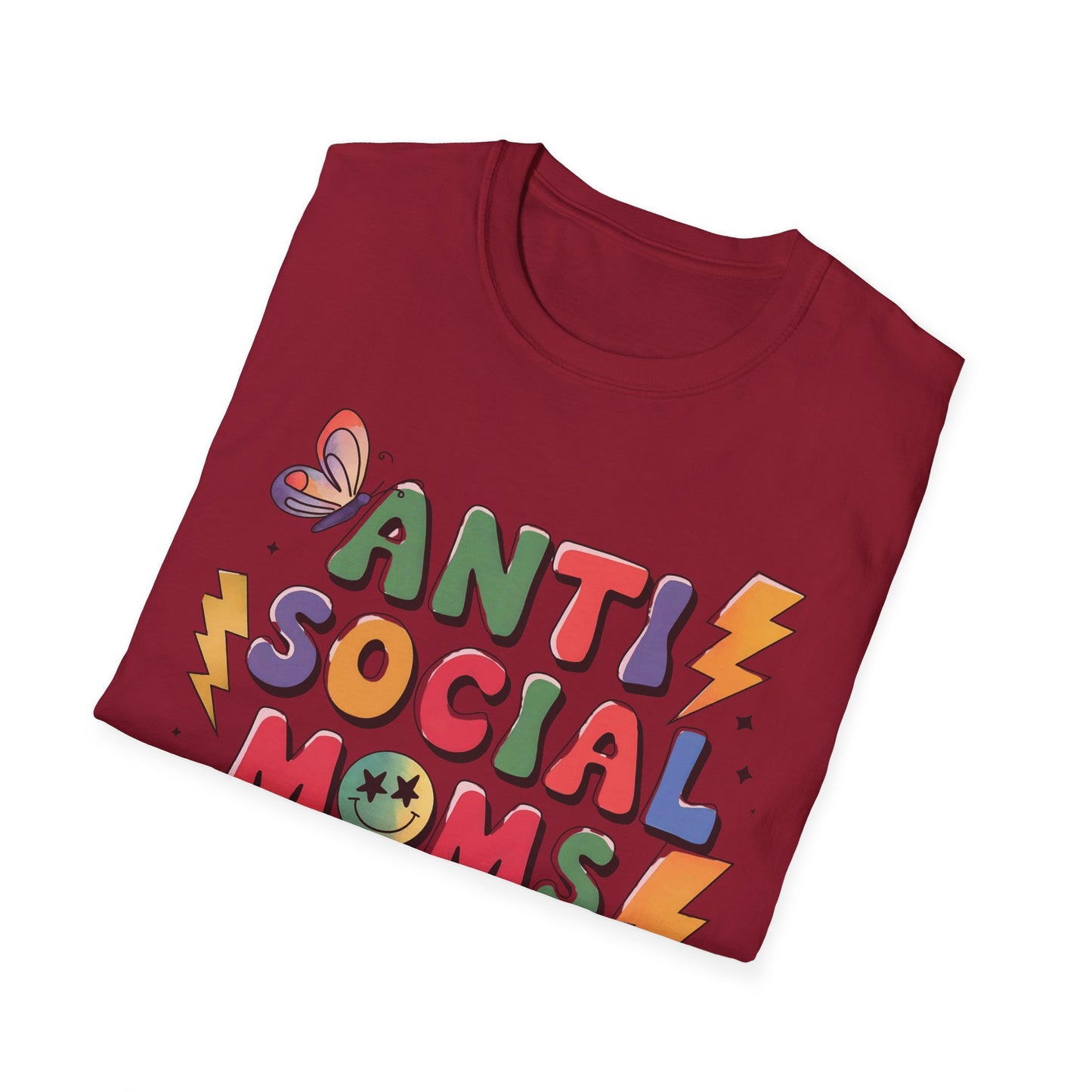 Anti Social Moms Club - Trendy Graphic Tee for Moms