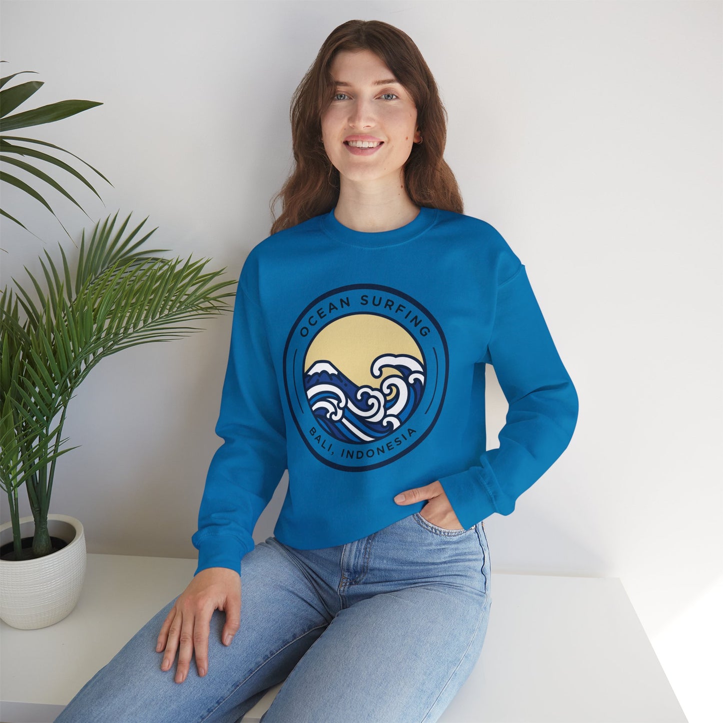 Ocean Surfing Bali Crewneck Sweatshirt - Unisex Heavy Blend
