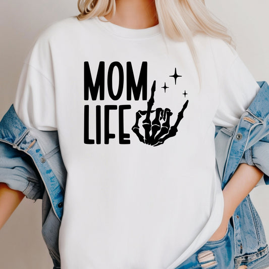 Mom Life Skeleton Hand T-Shirt
