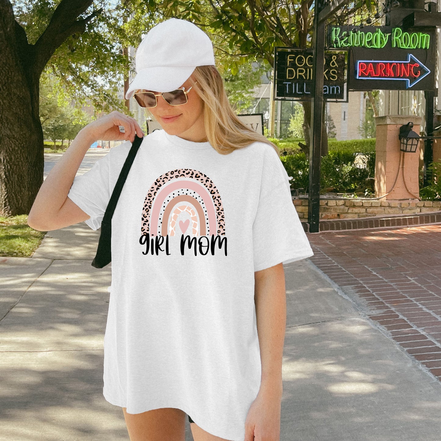 Girl Mom Rainbow T-Shirt Trendy Gift for Mother's Day