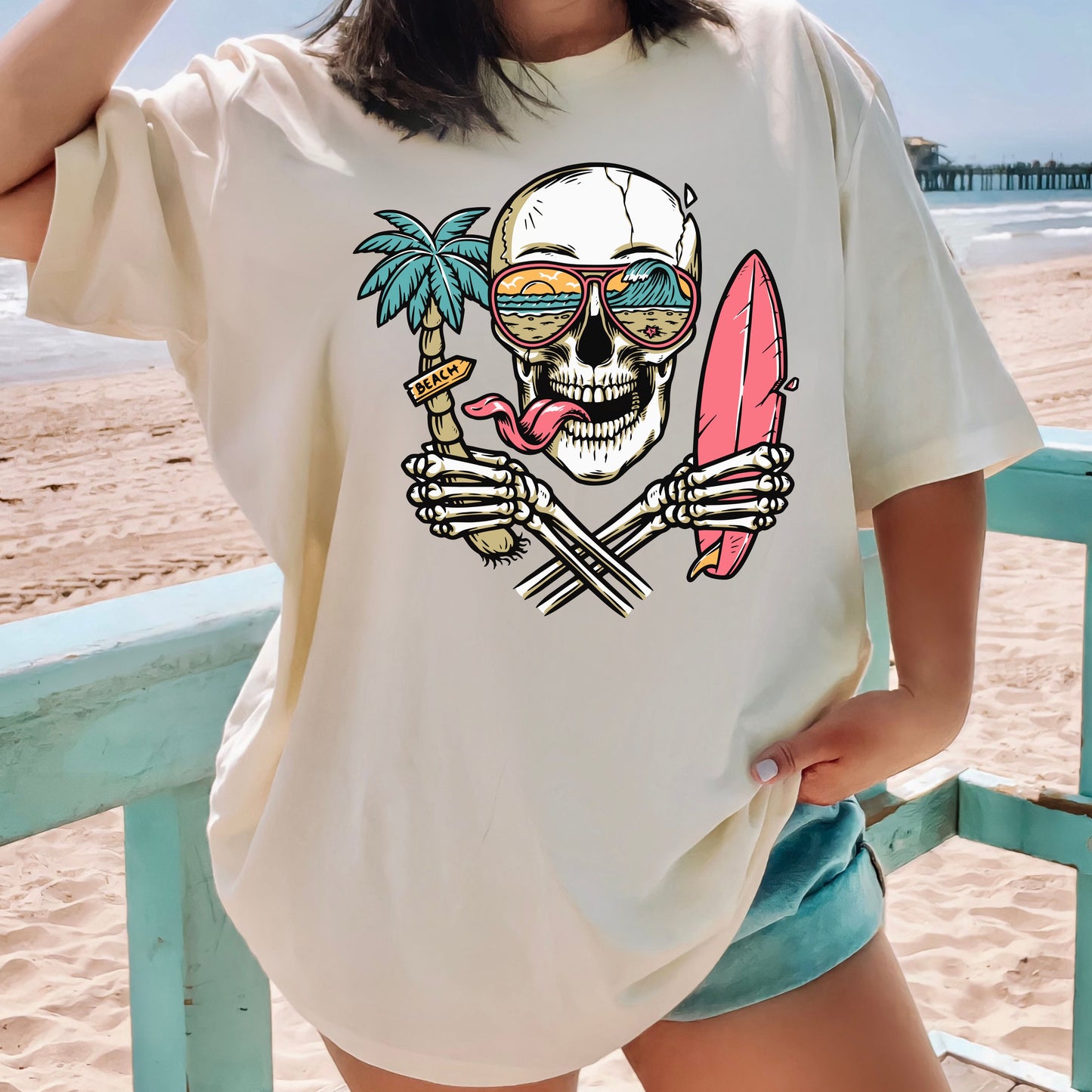 Beach Skull Graphic T-Shirt