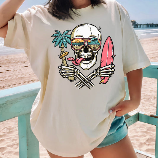 Beach Skull Graphic T-Shirt