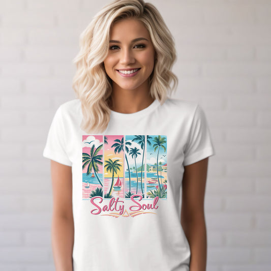 Salty Soul Tropical Vibe Tee for Beach Lovers