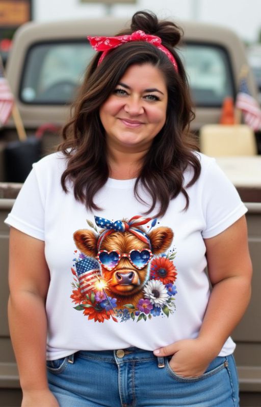 Patriotic Cow T-Shirt - for Summer Celebrations