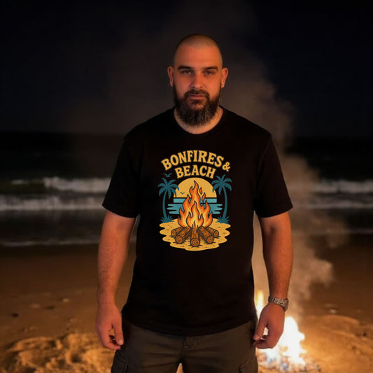 Bonfires & Beach T-Shirt – Perfect for Summer Nights