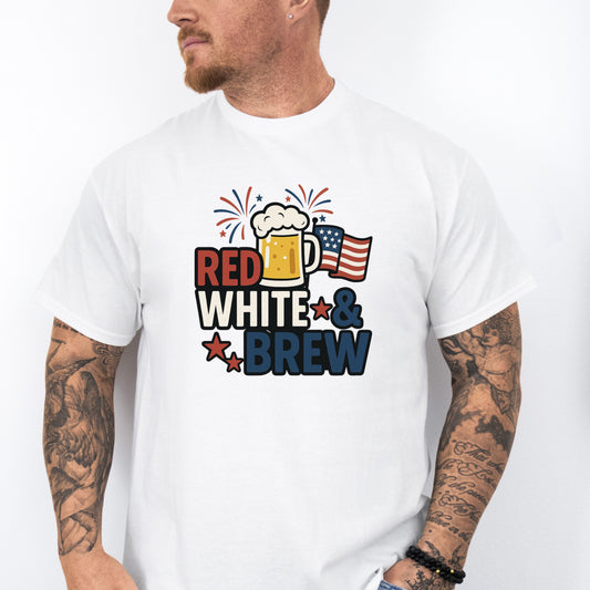 Red, White & Brew T-Shirt - Perfect for BBQs and Celebrations