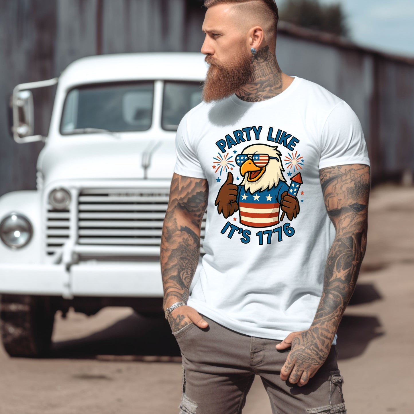 Patriotic 4th of July Party T-Shirt - 'Party Like It's 1776'
