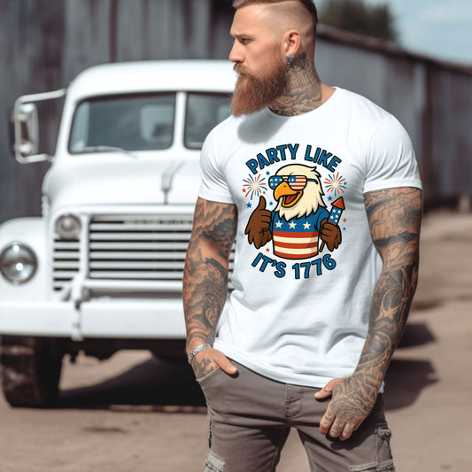 Patriotic 4th of July Party T-Shirt - 'Party Like It's 1776'