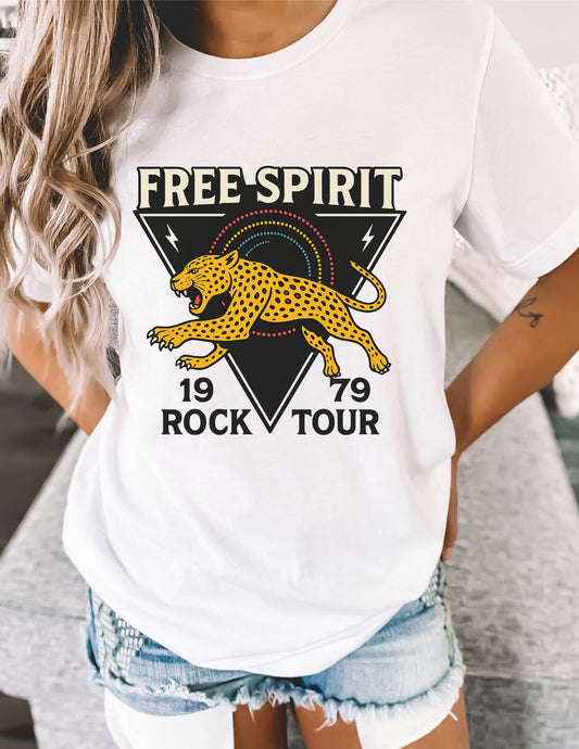 Retro Free Spirit Leopard - Graphic Tee