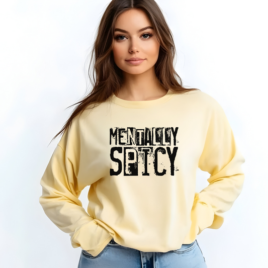 Mentally Spicy - Long Sleeve Tee - Fun Graphic Shirt for Casual Wear, Gift for Friends, Quirky Apparel for Everyday Comfort, [...]