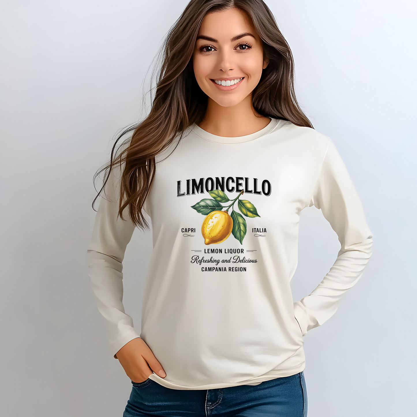 Limoncello Long Sleeve Tee, Easygoing Style, Perfect for Summer Gatherings, Gift for Lemon Lovers, Relaxed Fit T-Shirt