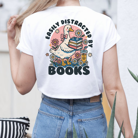 Easily Distracted by Books - T-Shirt