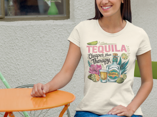 Tequila Therapy T-Shirt, Cheaper than Therapy Shirt, Funny Tequila Tee, Party Shirt, Unique Gift for Tequila Lovers