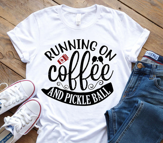 Coffee & Pickleball T-Shirt | Fun Gift for Coffee Lovers, Sports Enthusiasts, Tee for Active Lifestyles, Casual Wear, Everyday Style