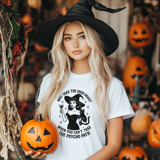 Witty Halloween T-Shirt, Funny Witch Shirt, Unisex Graphic Tee, Spooky Cat Top, Halloween Costume, Gift for Friends