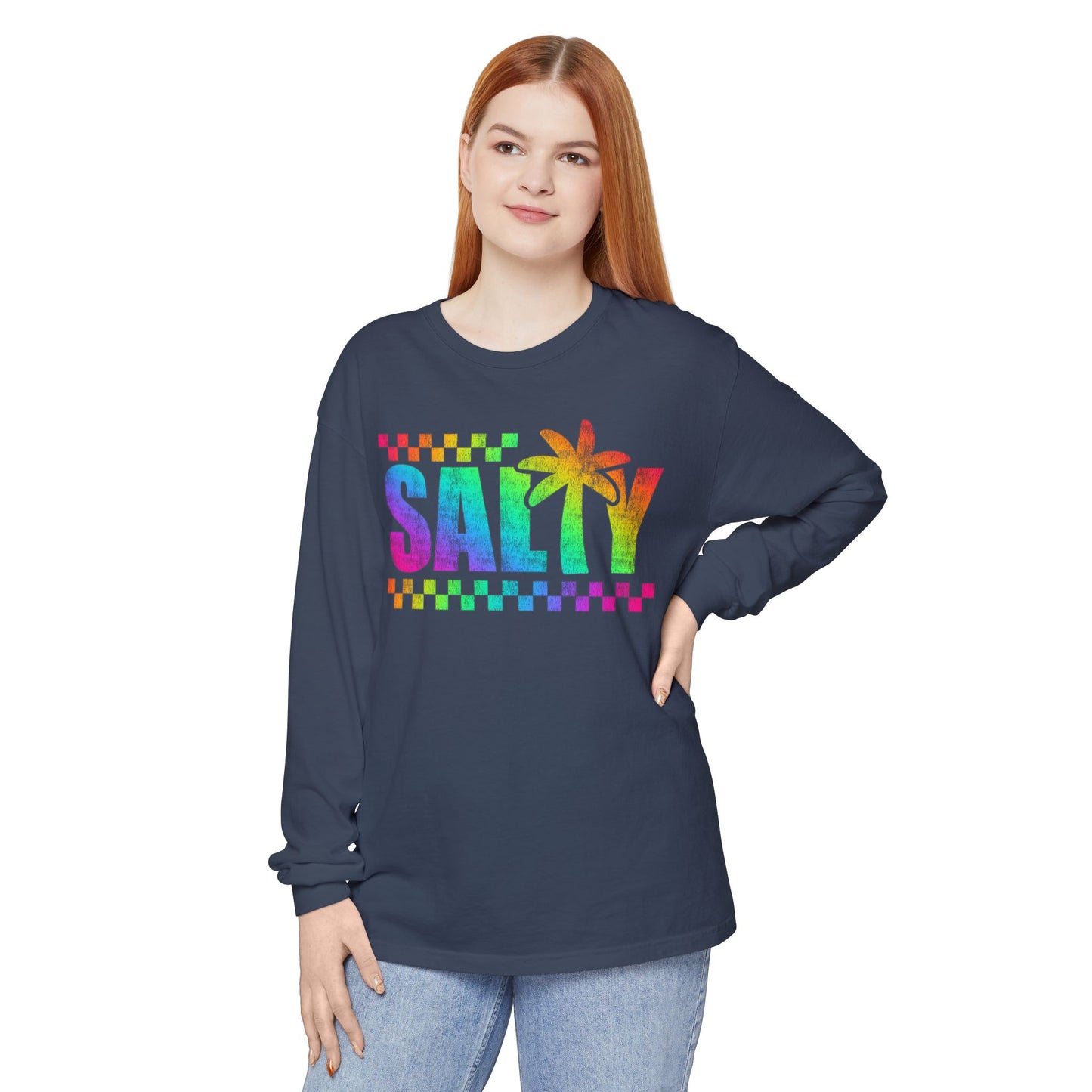 Colorful Long Sleeve T-Shirt | Summer Vibes, Beachwear, Unisex Fashion, Gift for Her/Him, Casual Wear