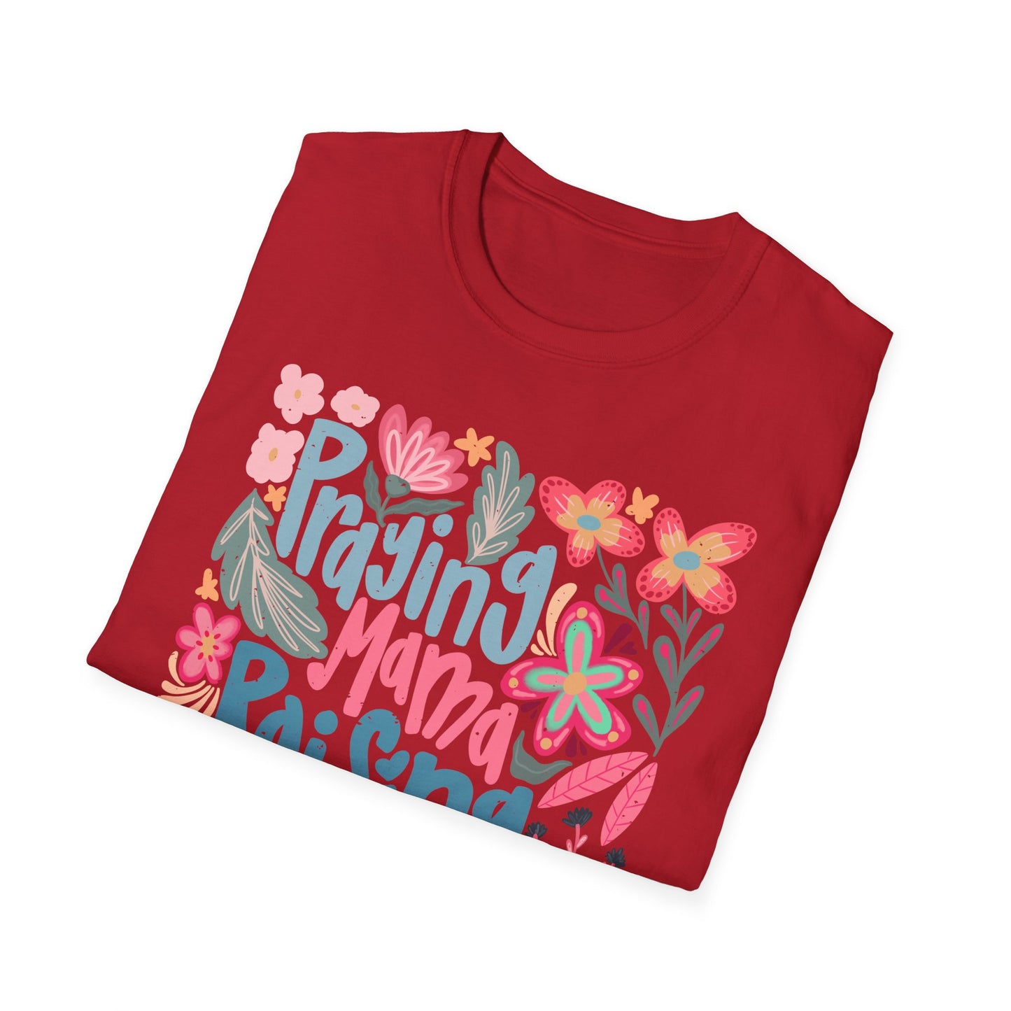 Praying Mama Raising Warriors T-Shirt | Unisex Softstyle Tee for Moms