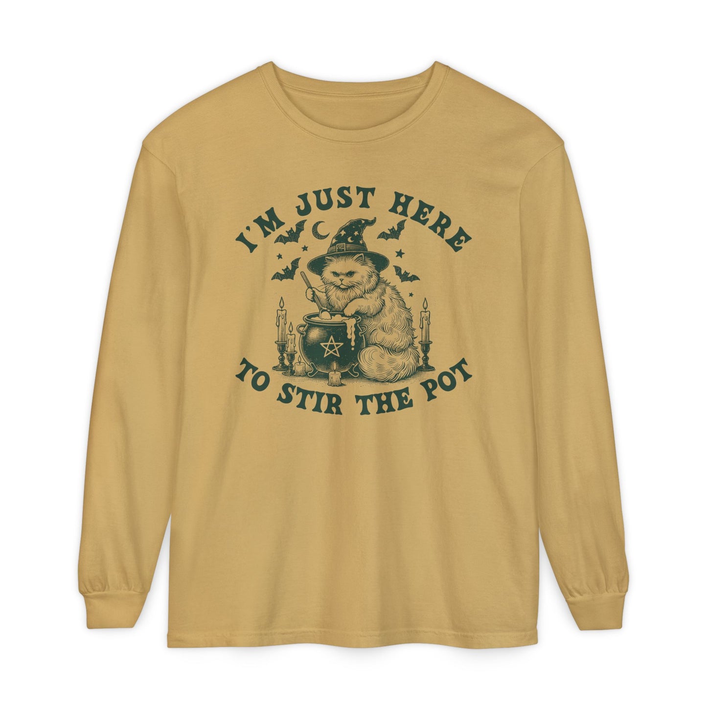 Cozy Witchy Long Sleeve T-Shirt, Halloween Tee, Gift for Friends, Unisex Graphic Shirt, Fun Casual Wear, Magical Humor Apparel