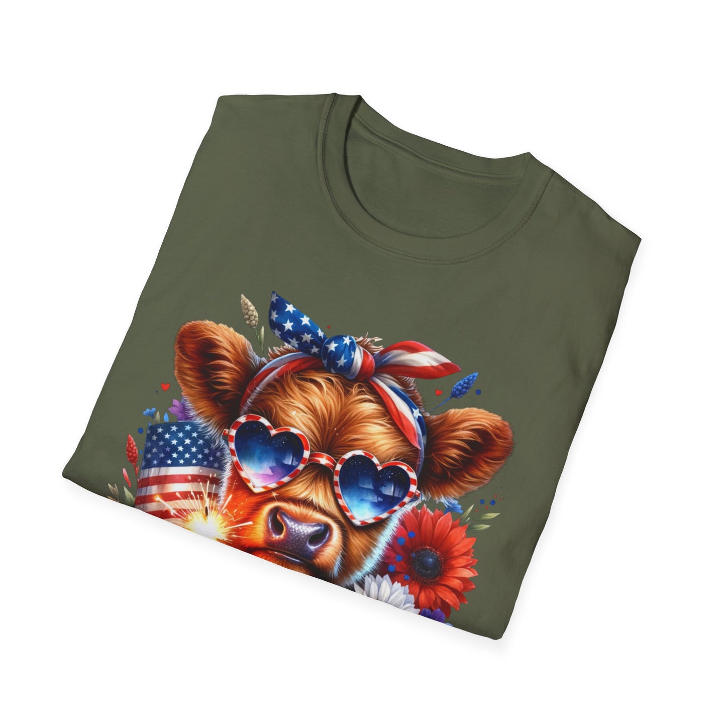 Patriotic Cow T-Shirt - Tee for Summer Celebrations