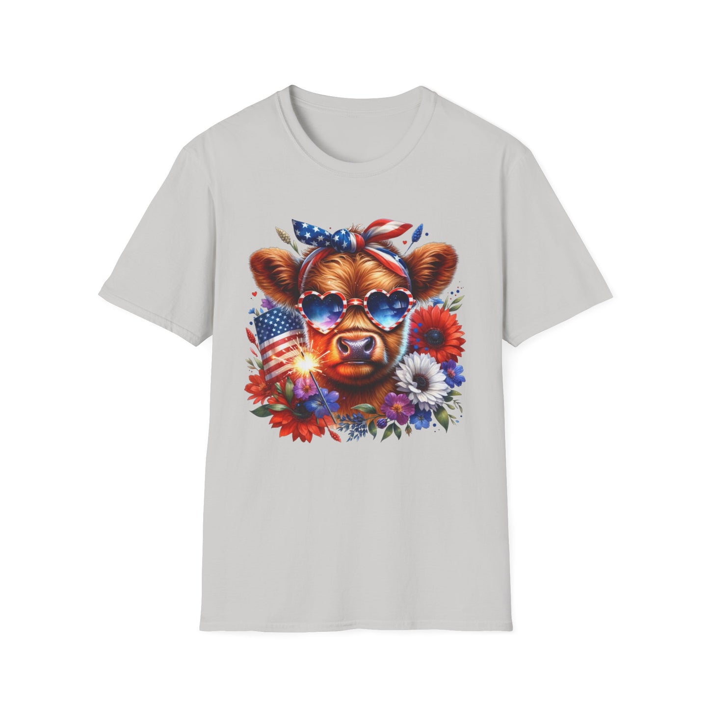 Patriotic Cow T-Shirt - Tee for Summer Celebrations
