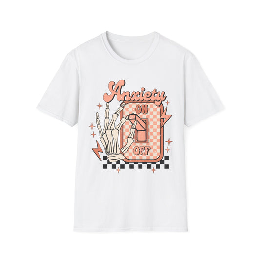 Anxiety On/Off Unisex Softstyle T-Shirt - Trendy Graphic Tee
