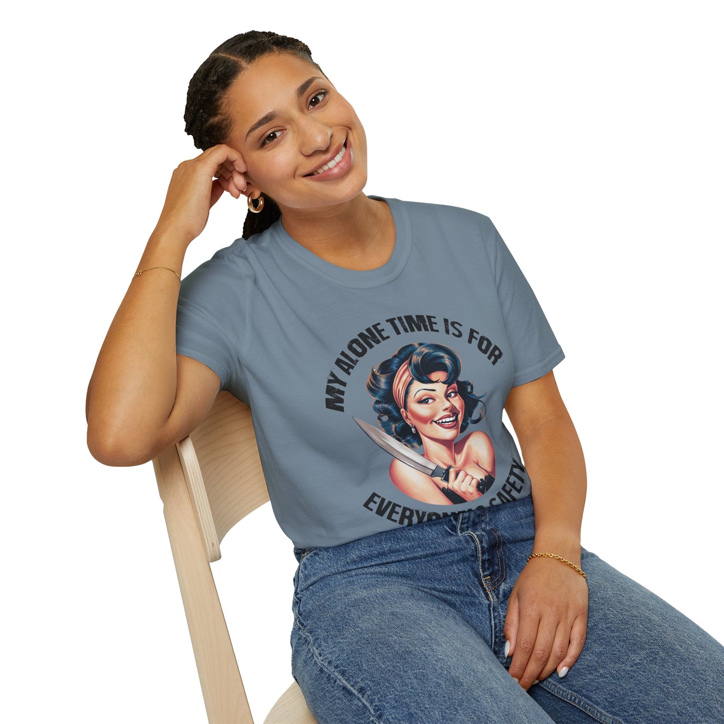 Funny Unisex Softstyle T-Shirt - "My Alone Time is for Everyone's Safety"