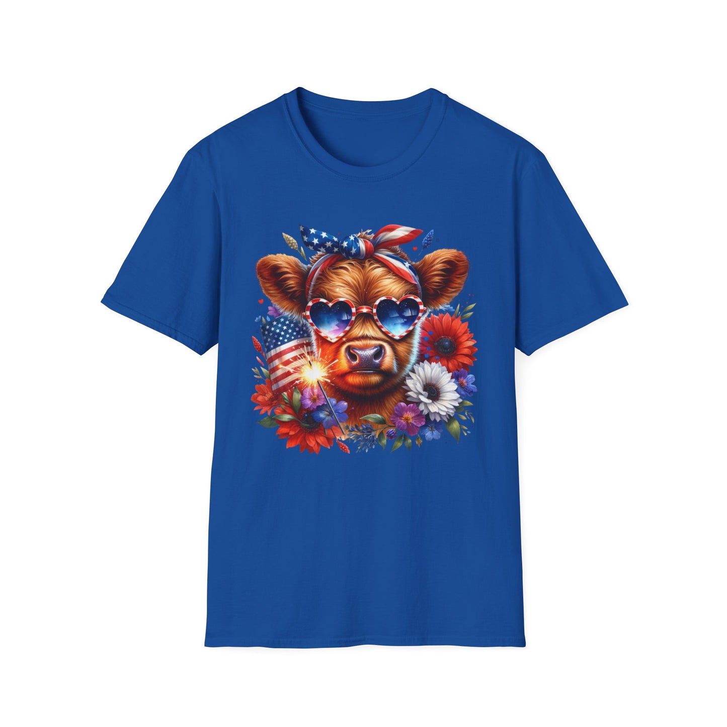 Patriotic Cow T-Shirt - Tee for Summer Celebrations