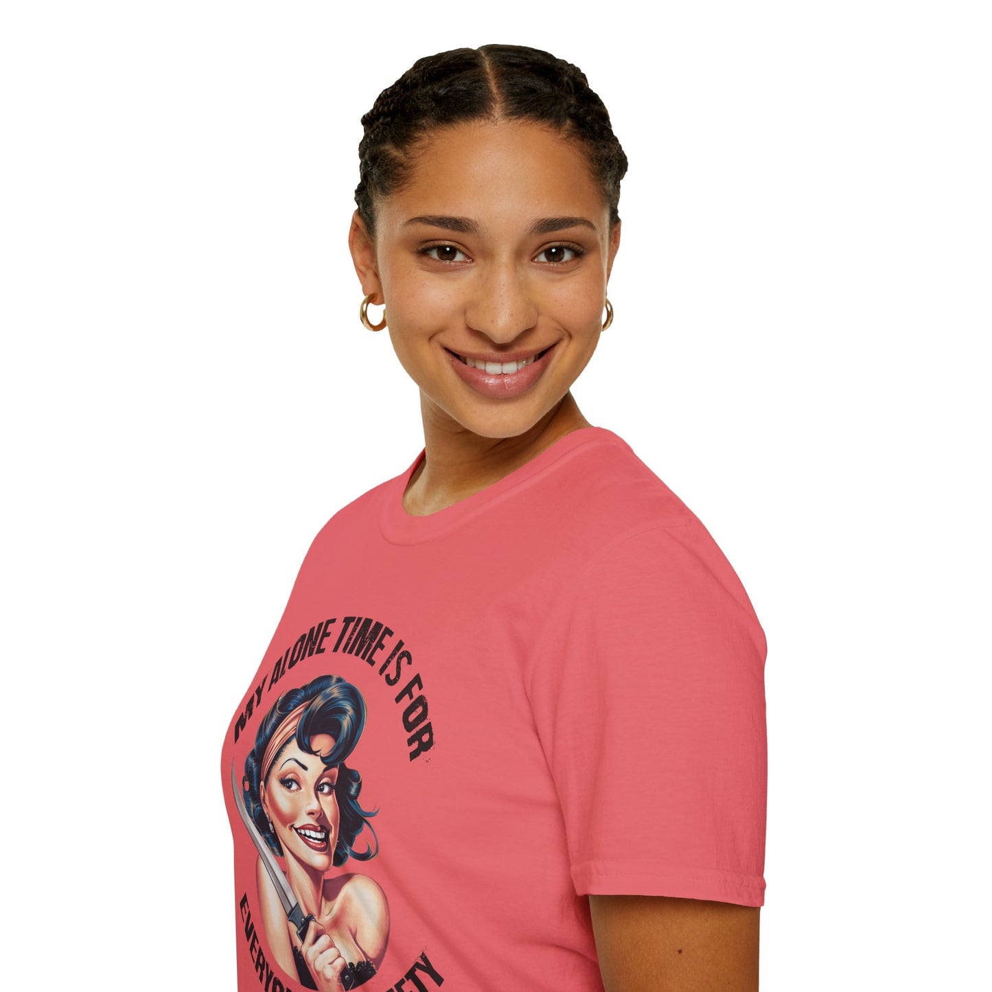 Funny Unisex Softstyle T-Shirt - "My Alone Time is for Everyone's Safety"