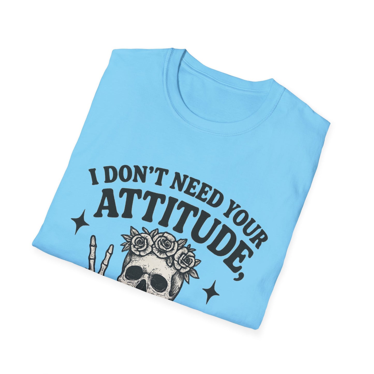 Attitude Skull Graphic Tee, Edgy Gift, Hipster Fashion, Festival Outfit, Statement Top