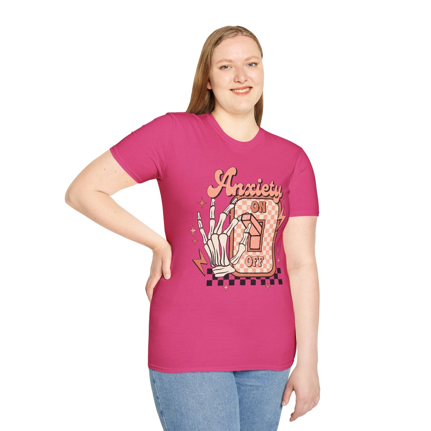 Anxiety On/Off Unisex Softstyle T-Shirt - Trendy Graphic Tee