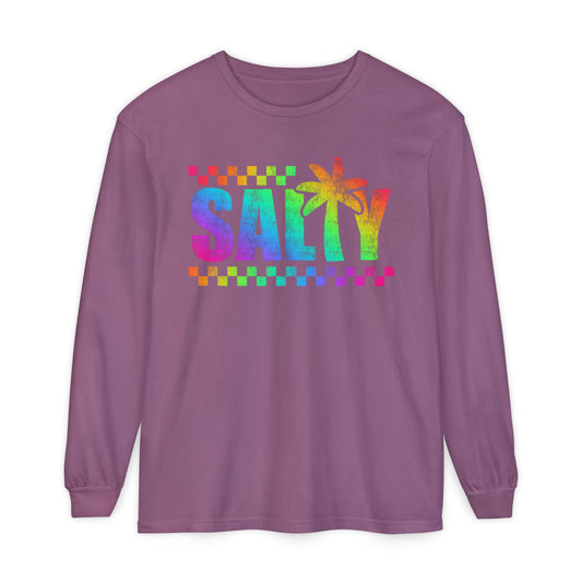 Colorful Long Sleeve T-Shirt | Summer Vibes, Beachwear, Unisex Fashion, Gift for Her/Him, Casual Wear