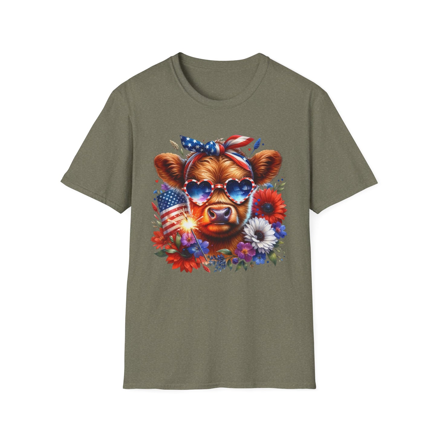 Patriotic Cow T-Shirt - Tee for Summer Celebrations