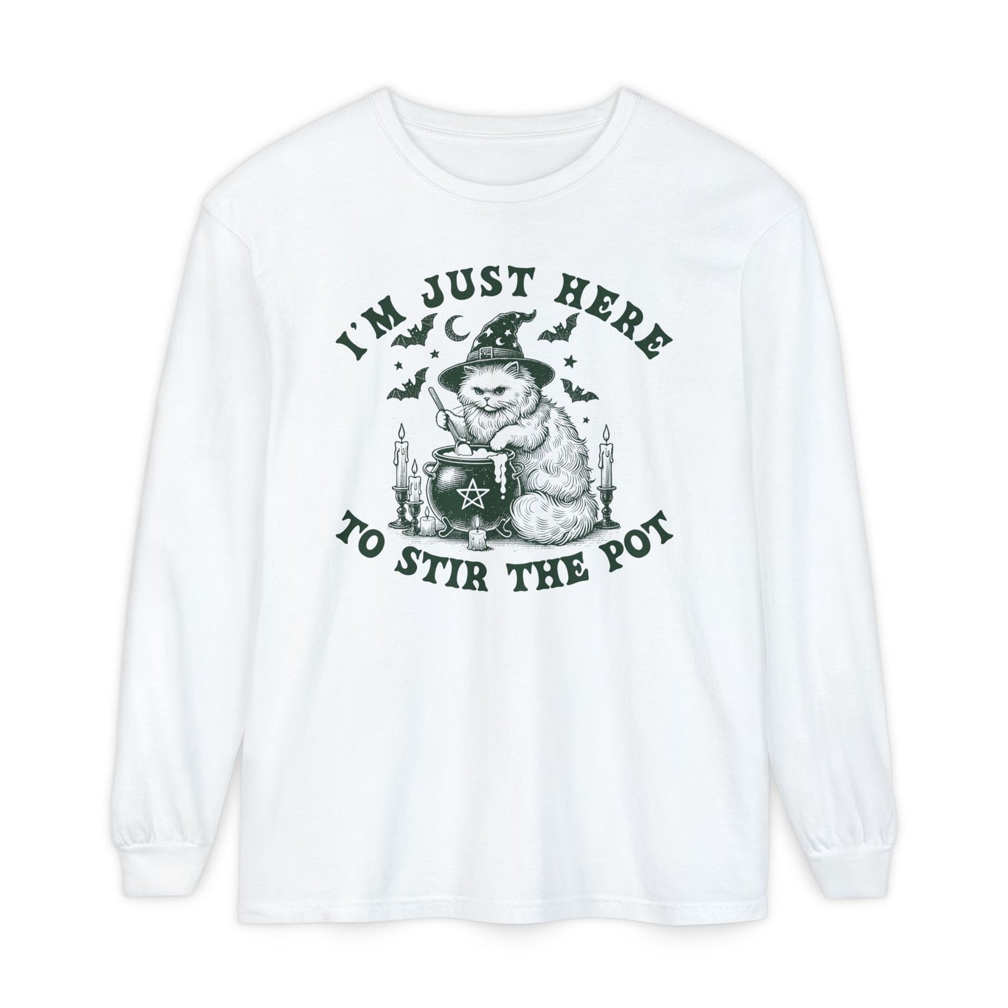 Cozy Witchy Long Sleeve T-Shirt, Halloween Tee, Gift for Friends, Unisex Graphic Shirt, Fun Casual Wear, Magical Humor Apparel