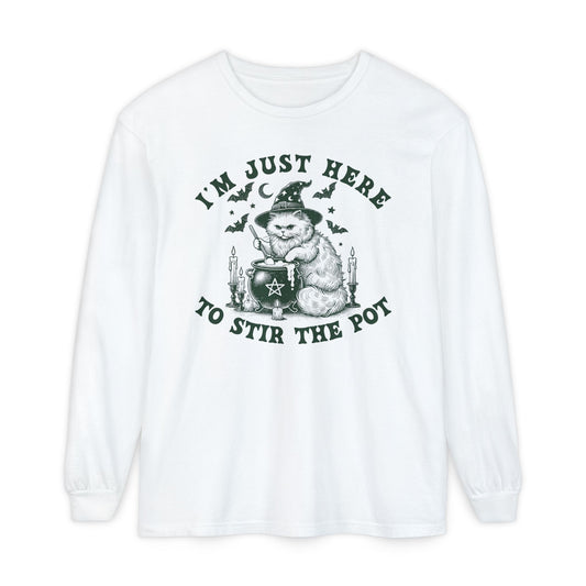 Cozy Witchy Long Sleeve T-Shirt, Halloween Tee, Gift for Friends, Unisex Graphic Shirt, Fun Casual Wear, Magical Humor Apparel